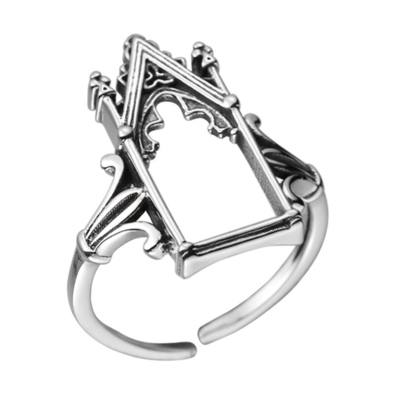 Anelli di fidanzamento gotici con castello in argento sterling 925 per le donne Accessori da sposa Gioielli di lusso Offerte GaaBou