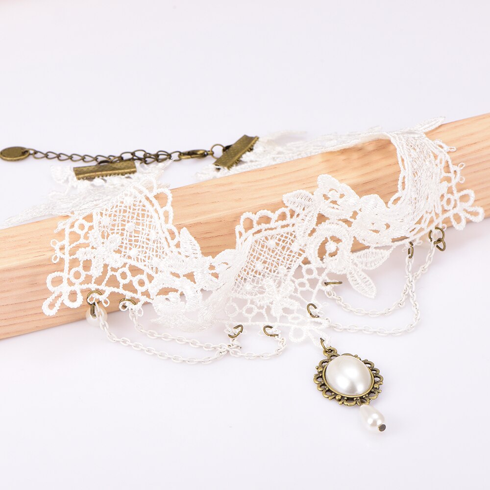 White Lace Choker Necklace Women Chocker tattoo choker Vintage Collier Femme Statement Necklaces Pendants Collares Mujer