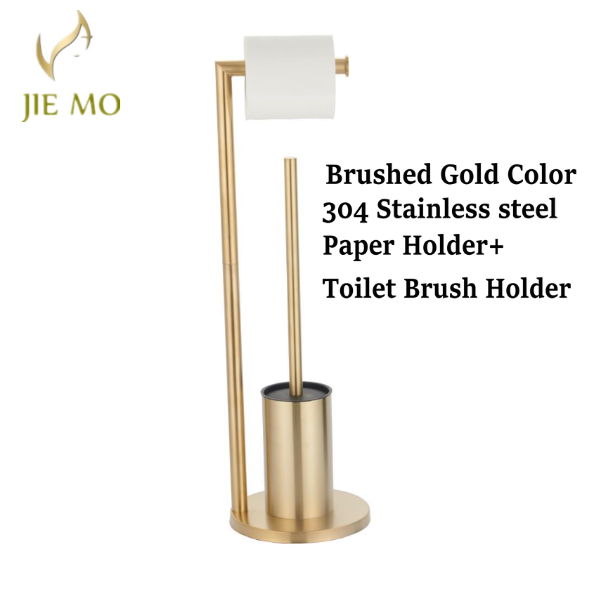 Porta scopino da pavimento al soffitto con porta carta igienica Porta asciugamani di carta da terra in acciaio inox: Borgogna