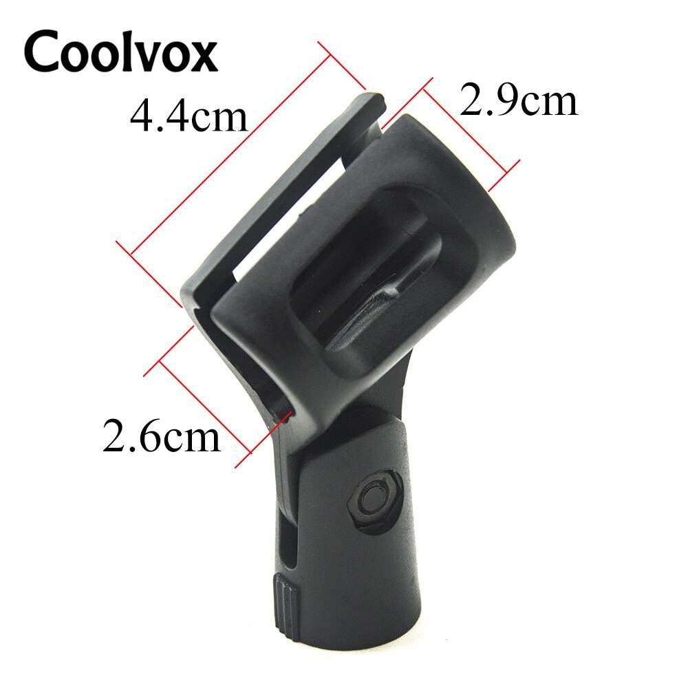 Coolvox di Plastica Nero Adatto A Formato Standard Audio Fascetta di Gomma di Plastica Universale Wired Microfono Clip di Accessori MIC: Default Title