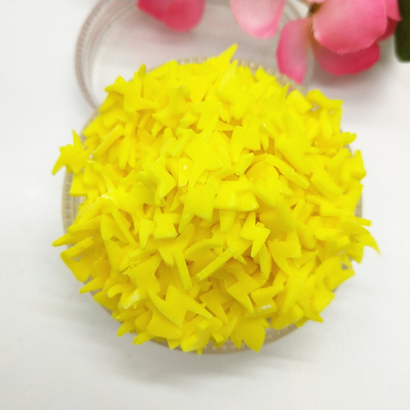 20 G/partij 5Mm Gele Bliksem Polymeer Klei Pvc Voor Diy Ambachten Plastic Klei Modder Deeltjes Klei