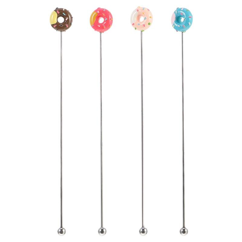 Varilla de agitación superior redonda, varilla de cristal brillante, en forma de Sakura, agitador de vino, agitador de bebidas para el hogar: 20.5cm  Donut Shape
