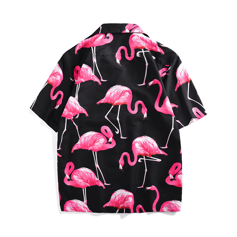 Conjuntos de vacaciones de verano Mr.1991IN, trajes de playa hawaianos de estilo Tropical con estampado de flamencos para hombres, camisas cortas, traje de dos piezas
