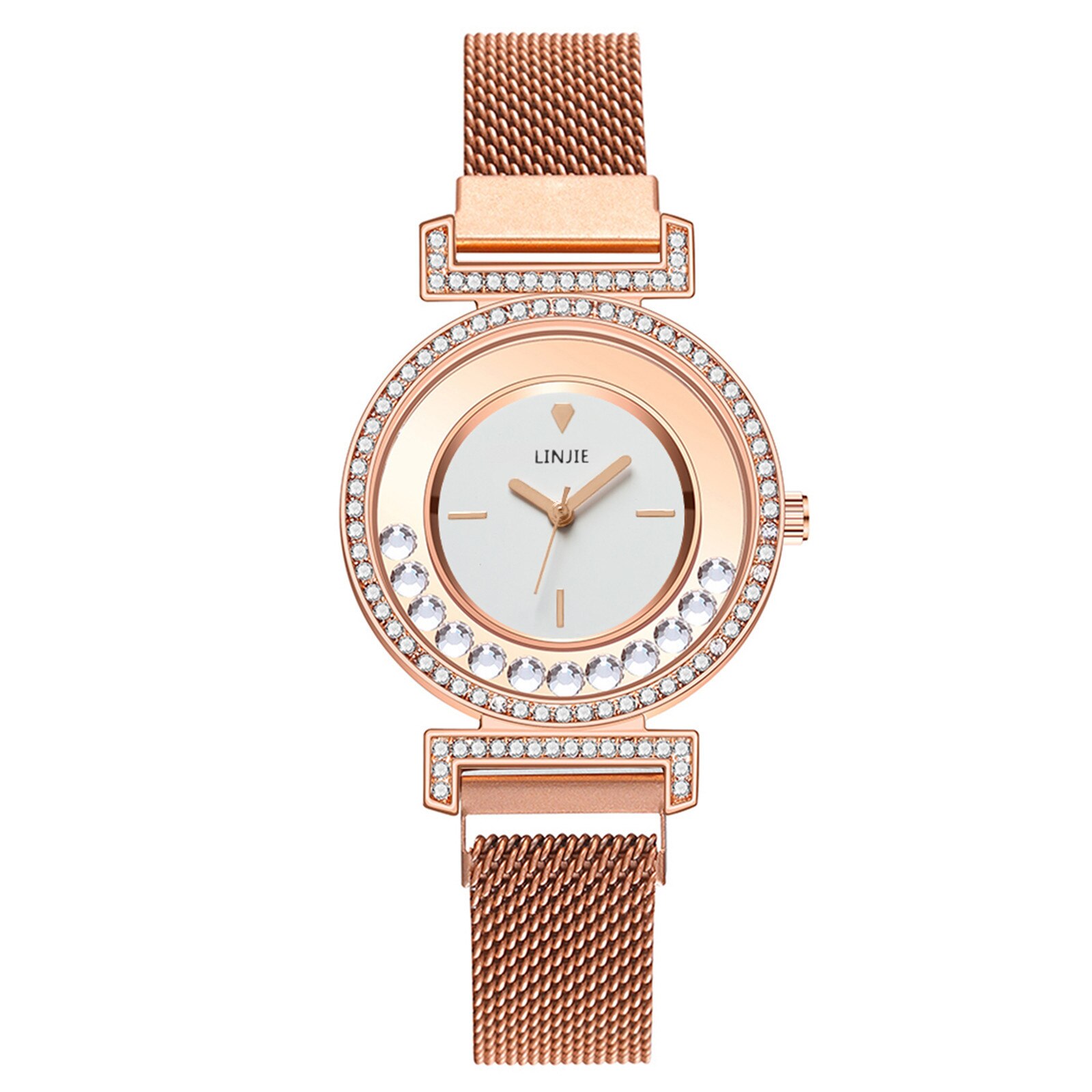 Vrouwen Horloges Diamond Gold Horloge Dames Luxe Horloges Strass Vrouwen Armband Analoge Horloges Vrouw Relogio Feminino: Rose Gold