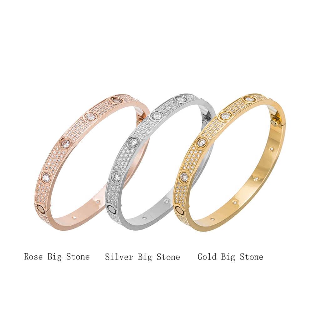 Statement armband vijf hartjes Heart Attack Stainless steel Goud - KAYA Sieraden