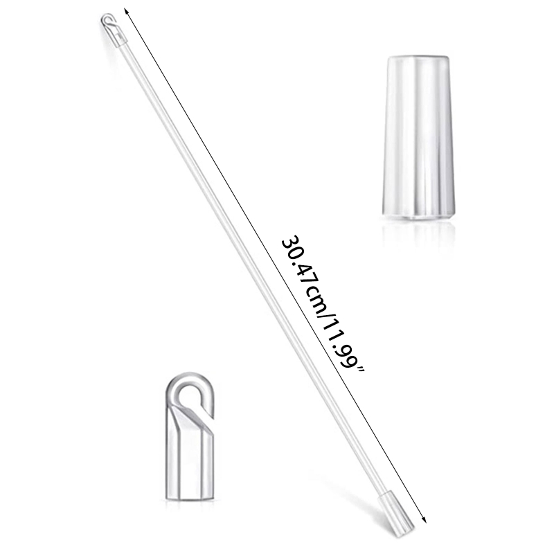 95AA Venetian Blinds Pulling Rod with Replacement Rod Heads Set Accessory for Transparent Curtain Vertical Wand Supplies Kit
