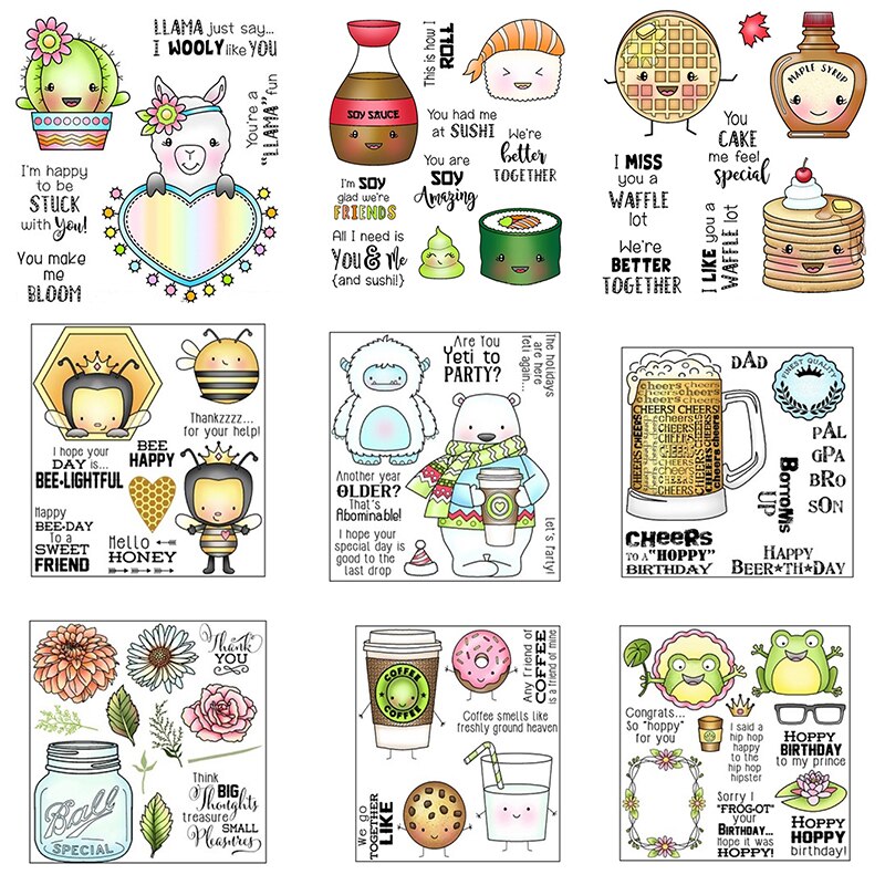 AZSG Heerlijk eten/Mooie dieren Clear Siliconen Stempel/zegel voor DIY Scrapbooking/fotoalbum Decoratieve Duidelijke Stempel lakens