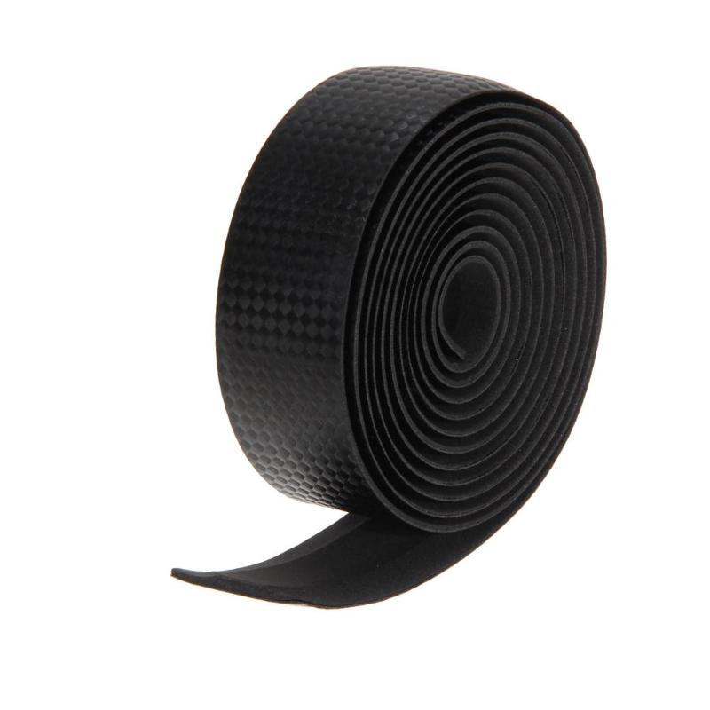 Cinta de corcho antideslizante para manillar de bicicleta, envoltura de cinturón con mango de carbono para bicicleta de carretera, 2 tapones de barra, de accesorios para piezas de bicicleta, 1 ud.: Black