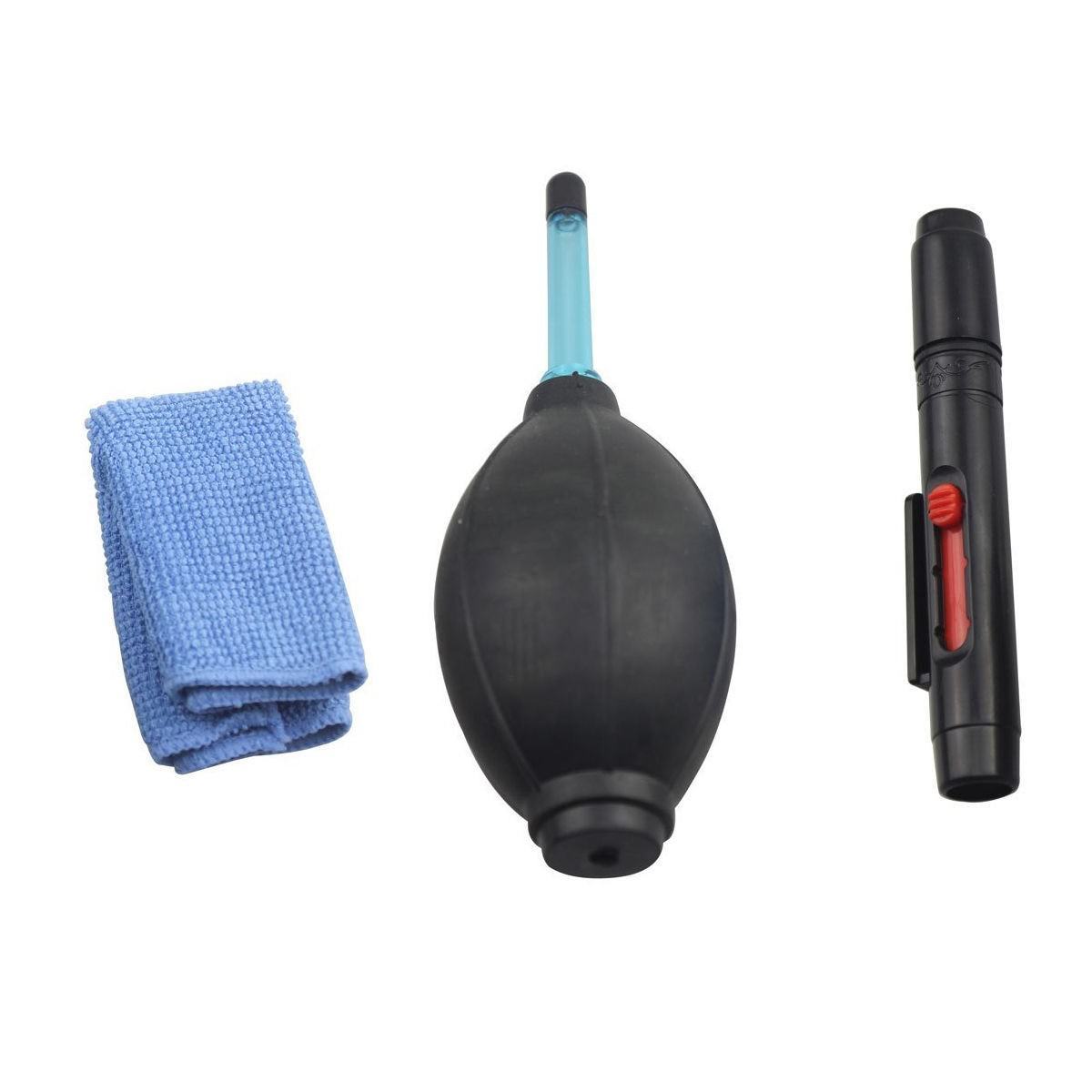 3 in 1 Lens Cleaning Cleaner Dust Pen Blower Cloth Kit For DSLR Camera Fast US