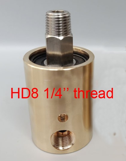 Hd8 dn8 1/4 tum roterande skarv 360 roterande led vatten luftolja svivelkoppling spray universal kontakt mässing rotation union