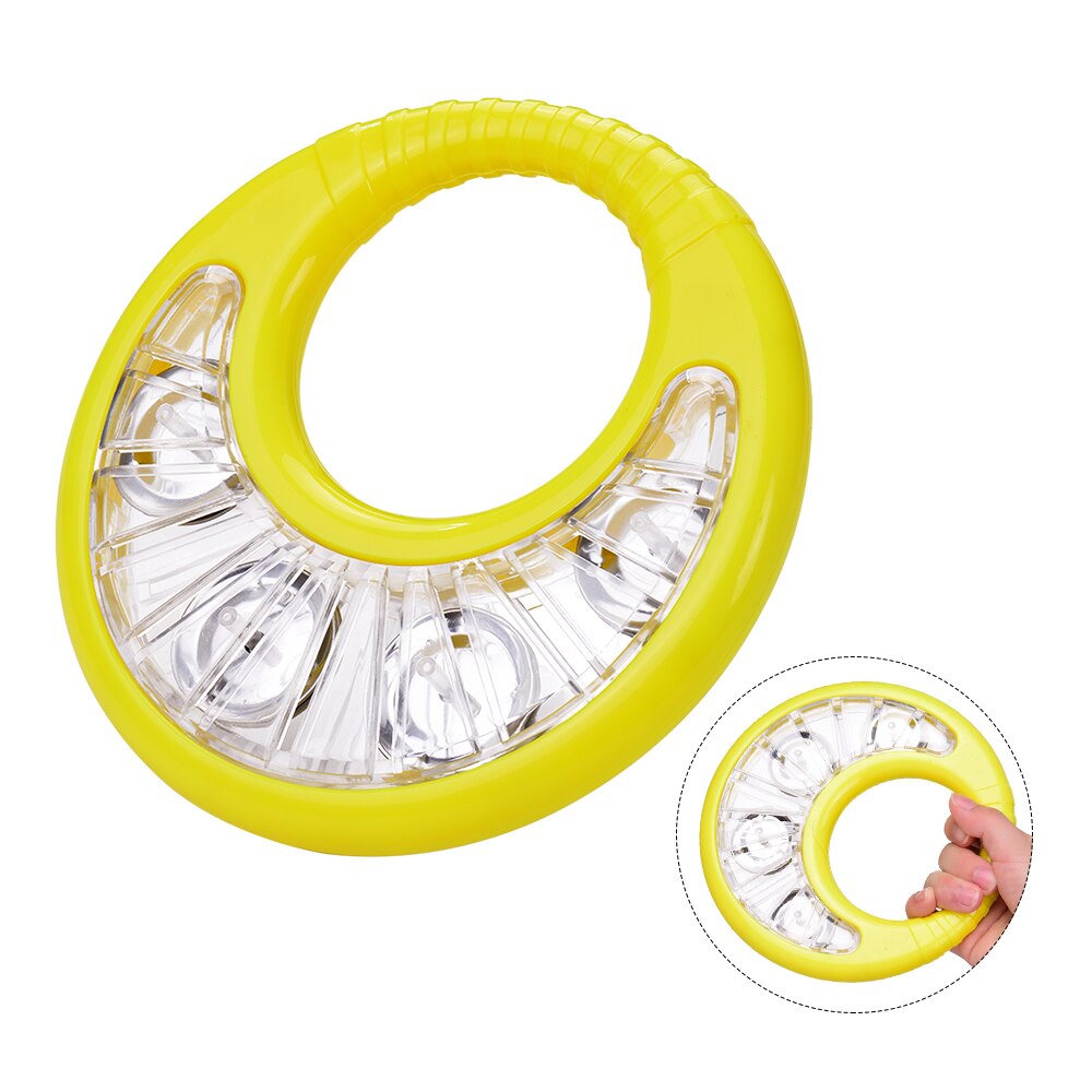 Plastic Mini Handbells Hand Tambourine Bells Handheld Toy Tambourines for Kids Rattle Percussion Musical Instruments Green