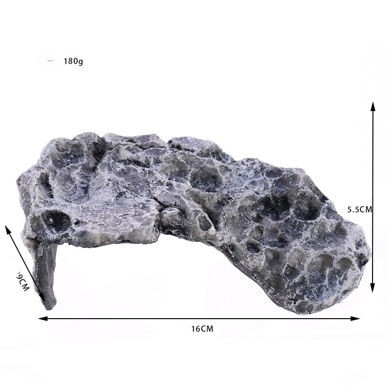 Tortoise Reptiles Basking Climbing Platform Resin Hiding Cave Grey rock shape Rotating Turtle Fish Tank Landscaping Decor: C003
