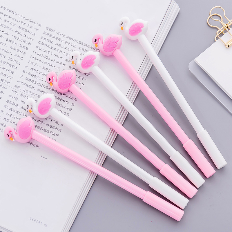 1 pièces stylo flamant rose cygne Gel stylo Signature Escolar Papelaria école fournitures de bureau promotionnel
