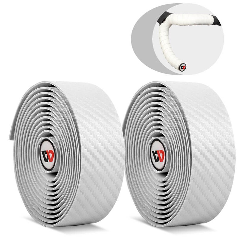 Kulfiber håndtag tape mønster eva pu tape praktisk stødsikker sejhed dæmpende anti-vibration bar tape bælte til landevejscykel: Hvid