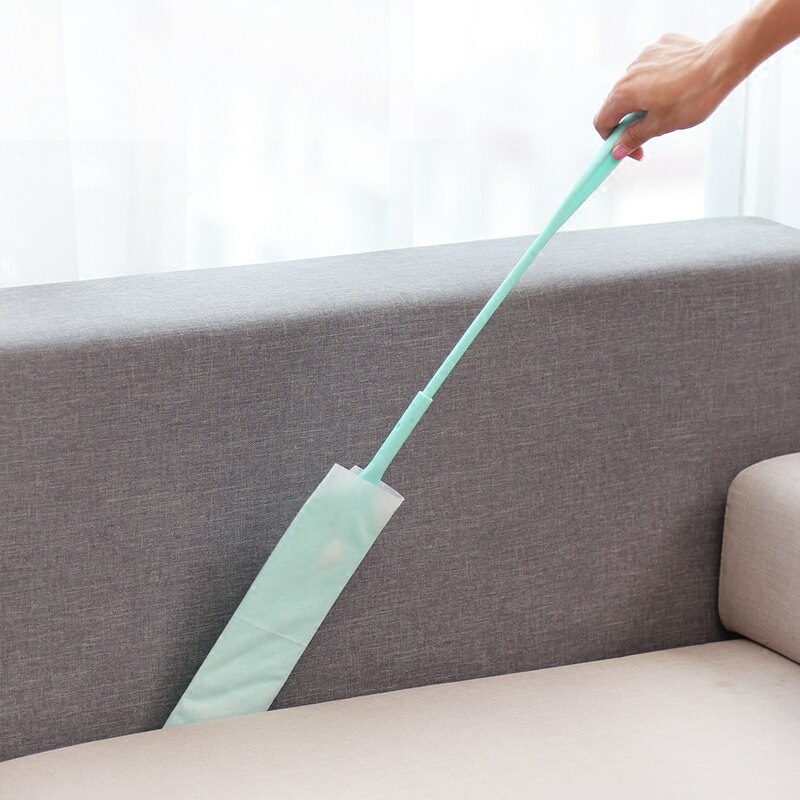 1Pc Lange Spleet Stof Borstel Niet-geweven Stof Mijten Cleaning Tools Artefact Reinigen Stof Huishoudelijke Schoonmaakmiddelen Set + 10Pcs Stof Papier