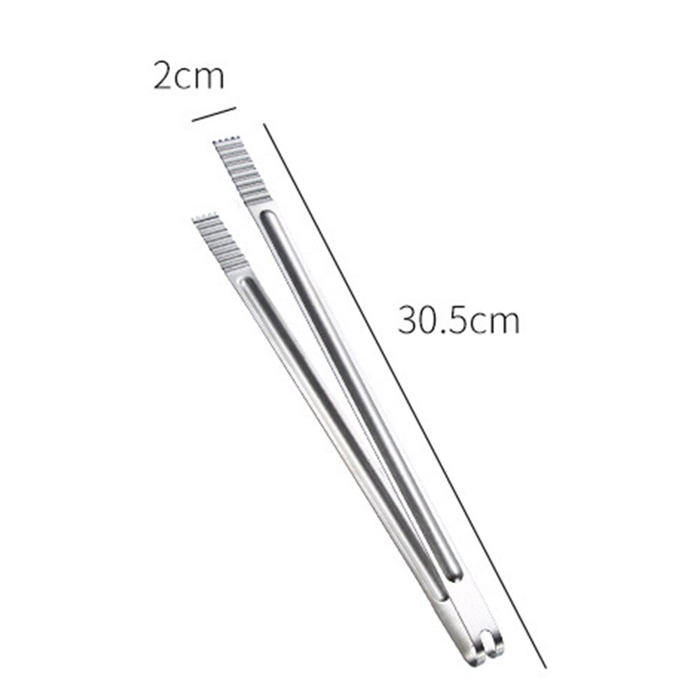 Portable Food Tongs Stainless Steel Tongs Kitchen BBQ Meat Salad Bread Cooking Tongs Food Clip Barbecue Clip Tongs Kitchen Tools: 12Inch