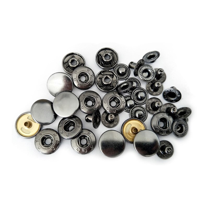 10 Sets 10-20mm Copper Material Four Buckle Pack Metal Press Studs Sewing Button Snap Fasteners Sewing Leather Craft Clothes Bag