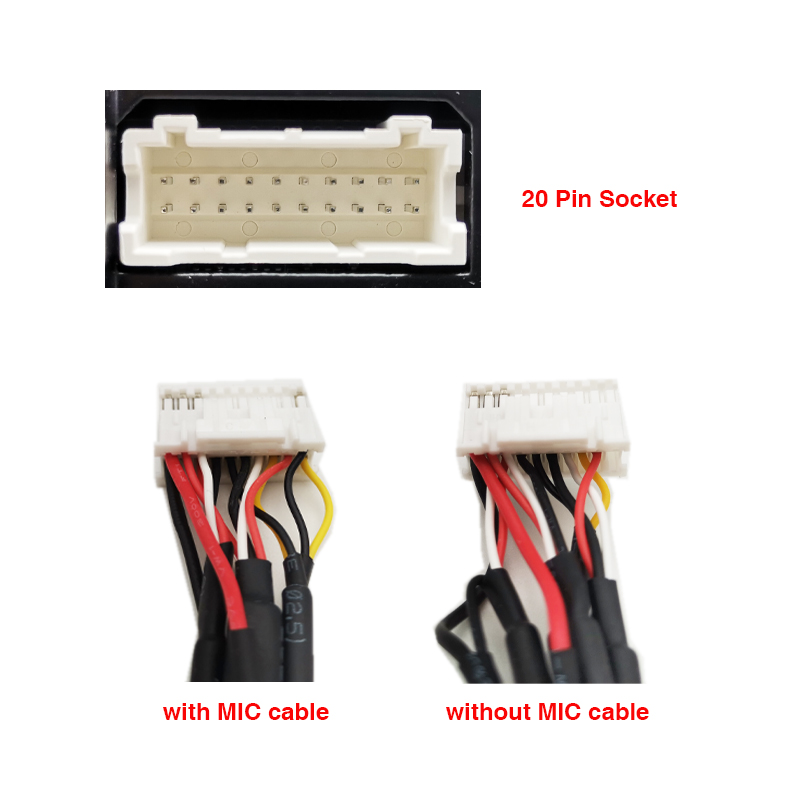 Câble audio RCA 20 broches, avec sortie caisson de basses, vidéo CVBS, entrée Aux, contrôle d'ampli, connecteur de ventilateur, prise micro, pour Android de voiture 16 broches