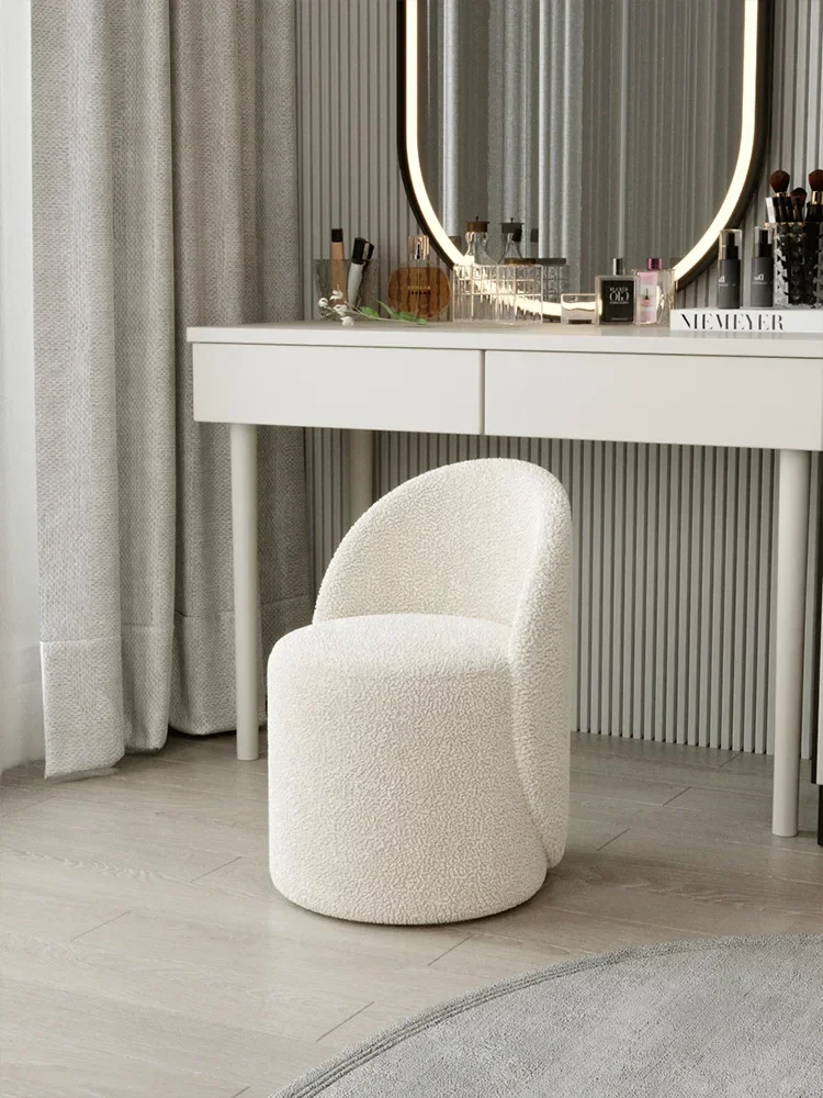 Soveværelse makeup stole taburetter lys luksus cashmere lammestol forfængelighed enkel kommode skammel møbler