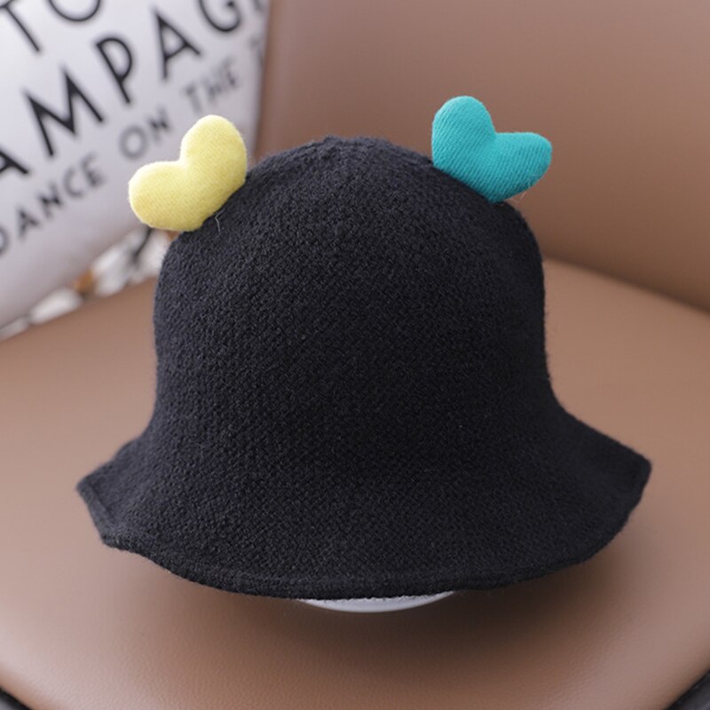 Sombrero de cuerno en forma de corazón para niños, sombreros tejidos, bonito sombrero para niños, de cumpleaños y T8: Negro