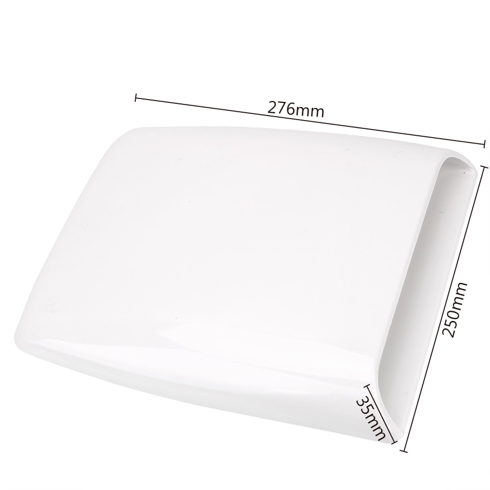 28*25*3.3cm Universal Car Bonnet Hood Scoop Air Flow Intake Vent Cover White/ Black Auto Air Flow Vent Cover Accessories