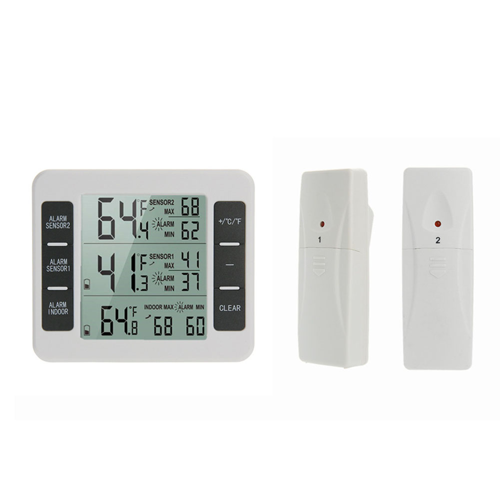 Wireless Refrigerator Thermometer with 12 Sensor Digital Temperature Monitoring for Fridge/Freezer Alarm Function