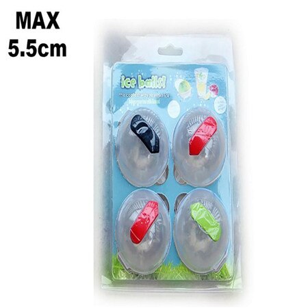 Round Ice Cube Ball Maker Mold Clear Plastic Cooling Whisky Ice Ball Mould Clear Plastic 4pcs Sphere Ice Cube Makers #BL1: Large 55MM