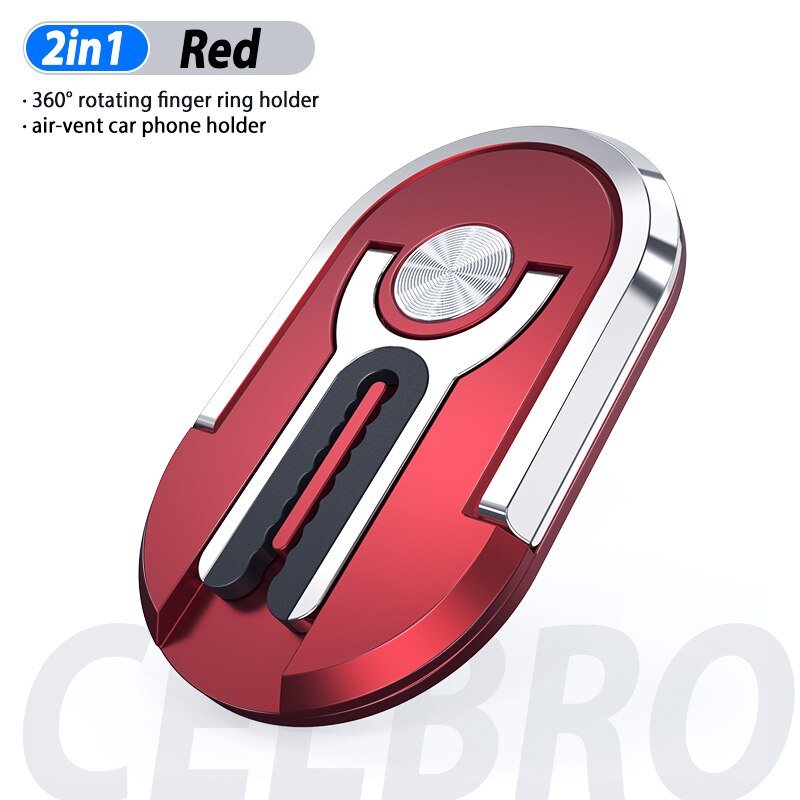 Universal Multipurpose Mobile Phone Holder Car Air Vent Grip Mount Stand Rotation Finger Ring Holder For Phone in Car Ring Stand: red