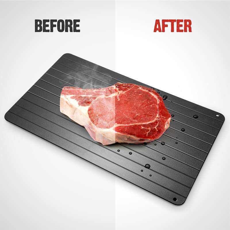 0.2cm Thick Fast Defrosting Tray Thaw Food Meat Fruit Quick Defrosting Plate Board Defrost Kitchen Gadget Tool