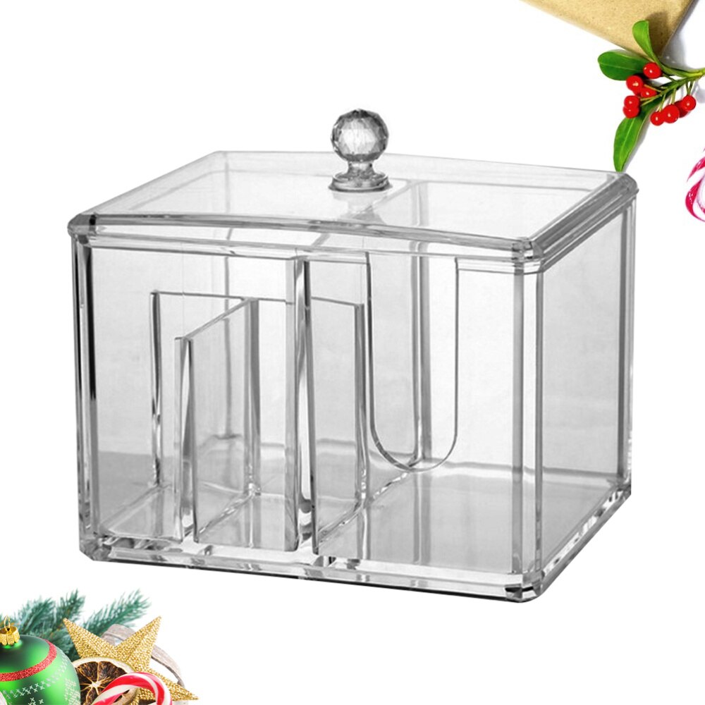 Acryl Make-Up Katoen Opbergdoos Transparant Cosmetica Container Clear Verwijderen Cotton Pad Organizer