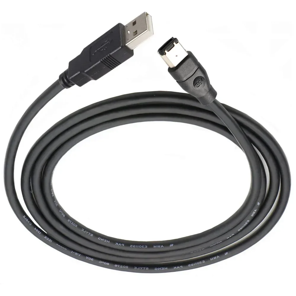 Firewire-Stecker IEEE 1394 Firewire 6-poliger Stecker auf USB 2.0-Stecker, Adapter-Konverterkabel, Laptops-Kabel, 1,2 m, 3 m