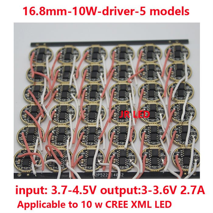 5 stks cree xml led xml2 led t6 u2 driver 17mm 20mm 3.7-4.2 v 2.7a 5-mode led driver voor cree xml led Emitter