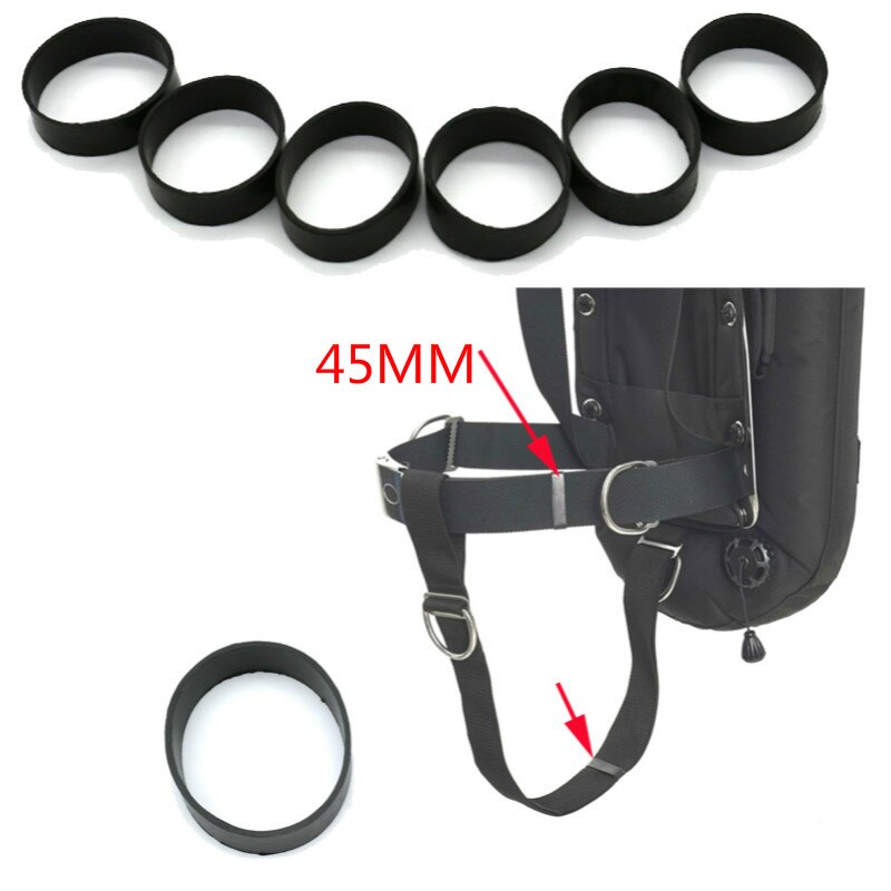 Sort farve gummi fastgørelsesbånd til 5cm bælter vægt bælte 32mm indre diameter dykning wing back pad tilbehør