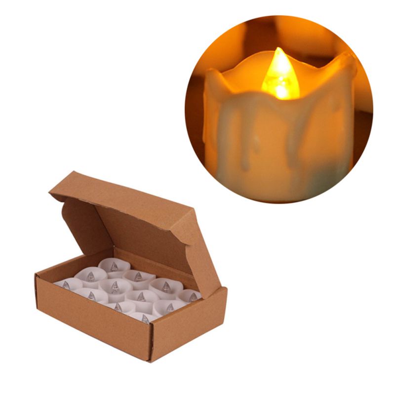 Batterie Betrieben Timer Kerzen 12 Packungen LED Flammenlose Votiv Tee Lichter Kerze Für Hochzeit Heimat Dekorationen: B