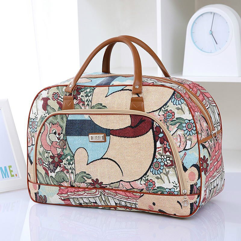 Bolsos de viaje para mujer, novedad de , de piel sintética a la , de gran capacidad, impermeables, con estampado de equipaje, bolsa de lona, bolsas de viaje informales LGX28.