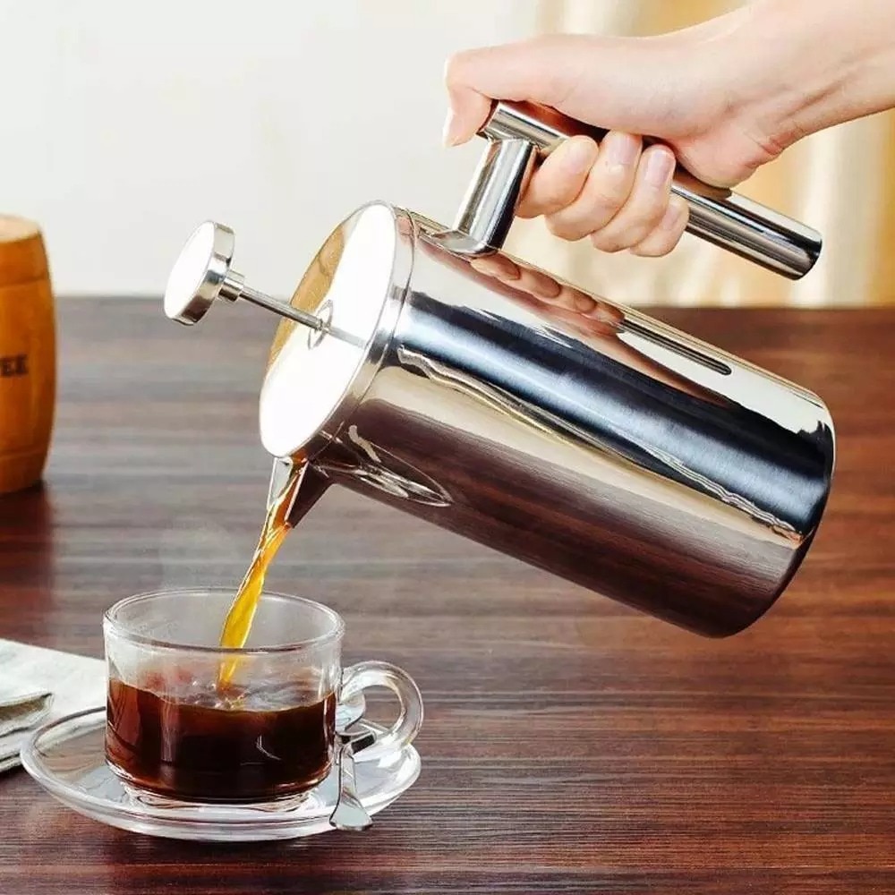 Coffee Maker French Press Stainless Steel Espresso Coffee Machine Double-Wall Insulated Coffee Tea Maker Pot