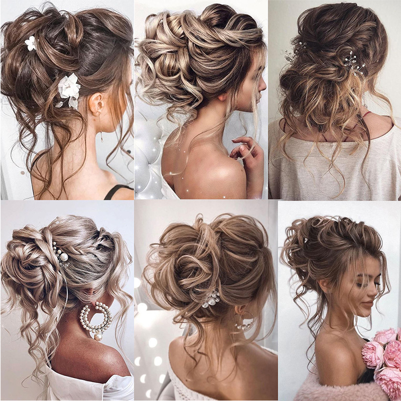 TALANG Synthetic Curly Donut Chignon With Elastic Band Scrunchies Messy Hair Bun Updo Hairpieces Extensions for Women