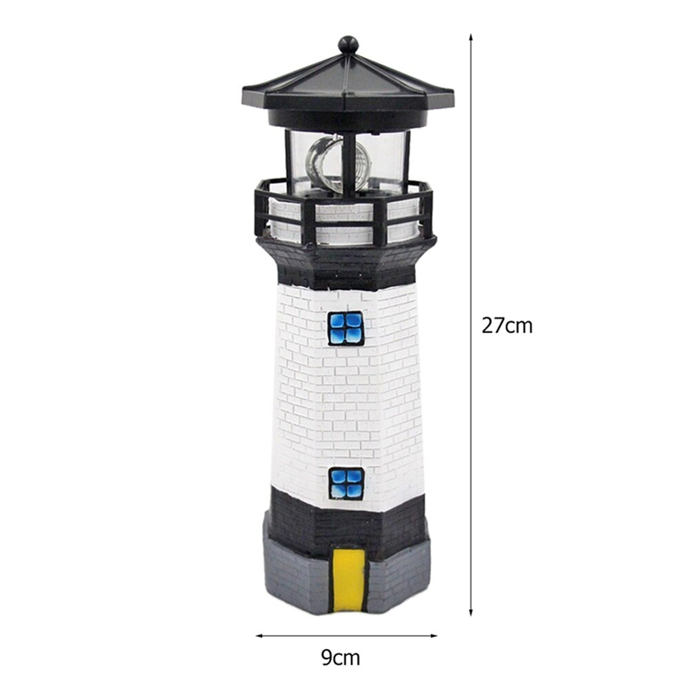 LED Rotating Lighthouse Light Landscape Light Waterproof Outdoor Solar Light Decorative Lamp Ornament For Garden Yard Solar Lamp