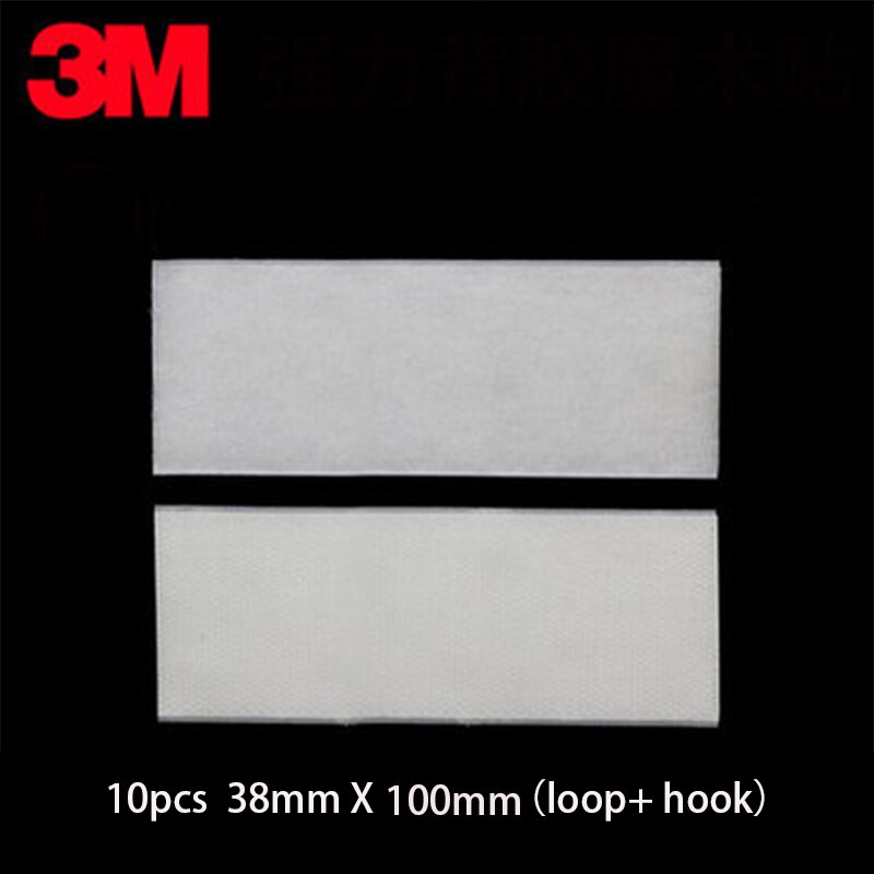 10PCS 3M Double-sided Adhesive Velcros Strong Self-adhesive Hook and Loop Tape nylon sticker velcros Glue for DIY fixing automob: white 38mm x 100mm