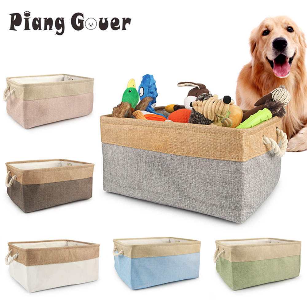 Cesta de juguetes para mascotas S/M/L, clasificación de artículos diversos, caja de almacenamiento de ropa para perros y gatos, accesorios, contenedor de almacenamiento para organizar