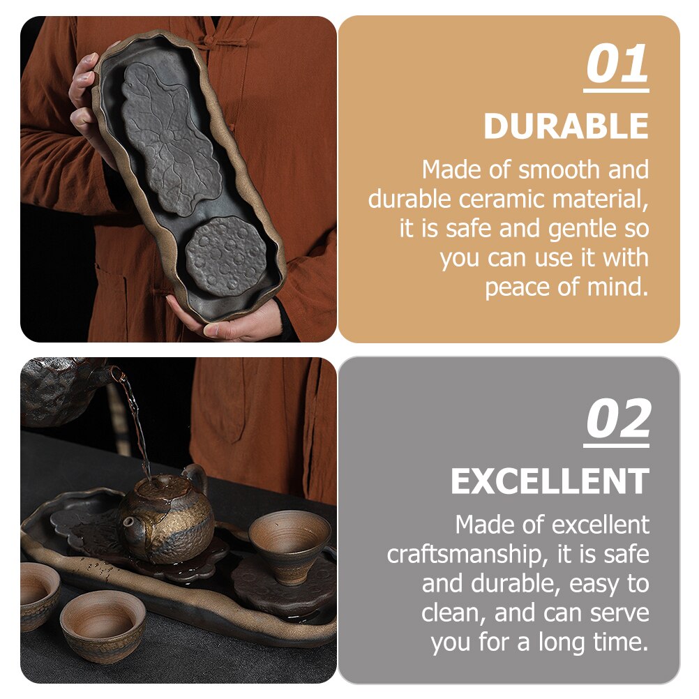 Tea Tray Ceramic Vintage Teapot Mat Teapot Holder Tea Table Tea Ceremony Tray Kung Fu Teaware