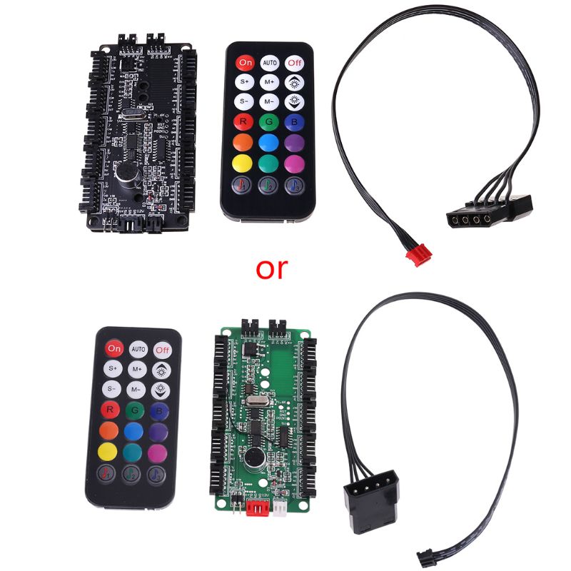 Adjustable Music Computer PC RGB Cooling Fan Controller Control Panel for CPU+IR Remote Control Heat Sink Accessories
