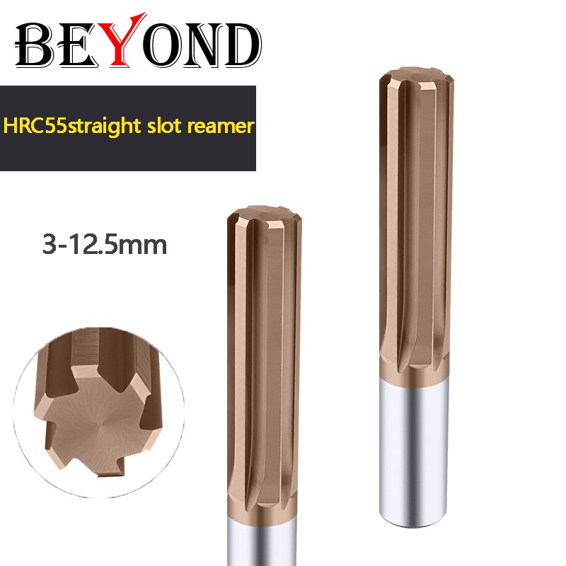 ÜBER Vhm Maschine Reibahle Wolfram Stahl Gerade Slot Beschichtete Gerade Schaft Cutter 6 Flöten H7 3-12,5mm
