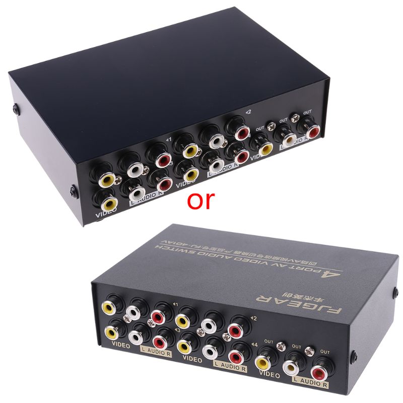 4 Port AV Video RCA 4 Input 1 Output Switcher Switch Selector Splitter Box D08A