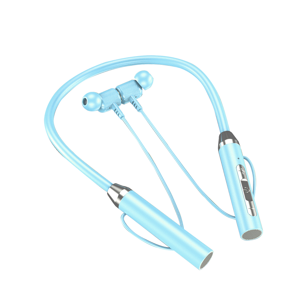 Neck Hanging Sport Headphone Wireless BT 5.0 Earphone Magnetic Bass In-ear with Stereo Microphone Noise Cancelling Music Headset: Red