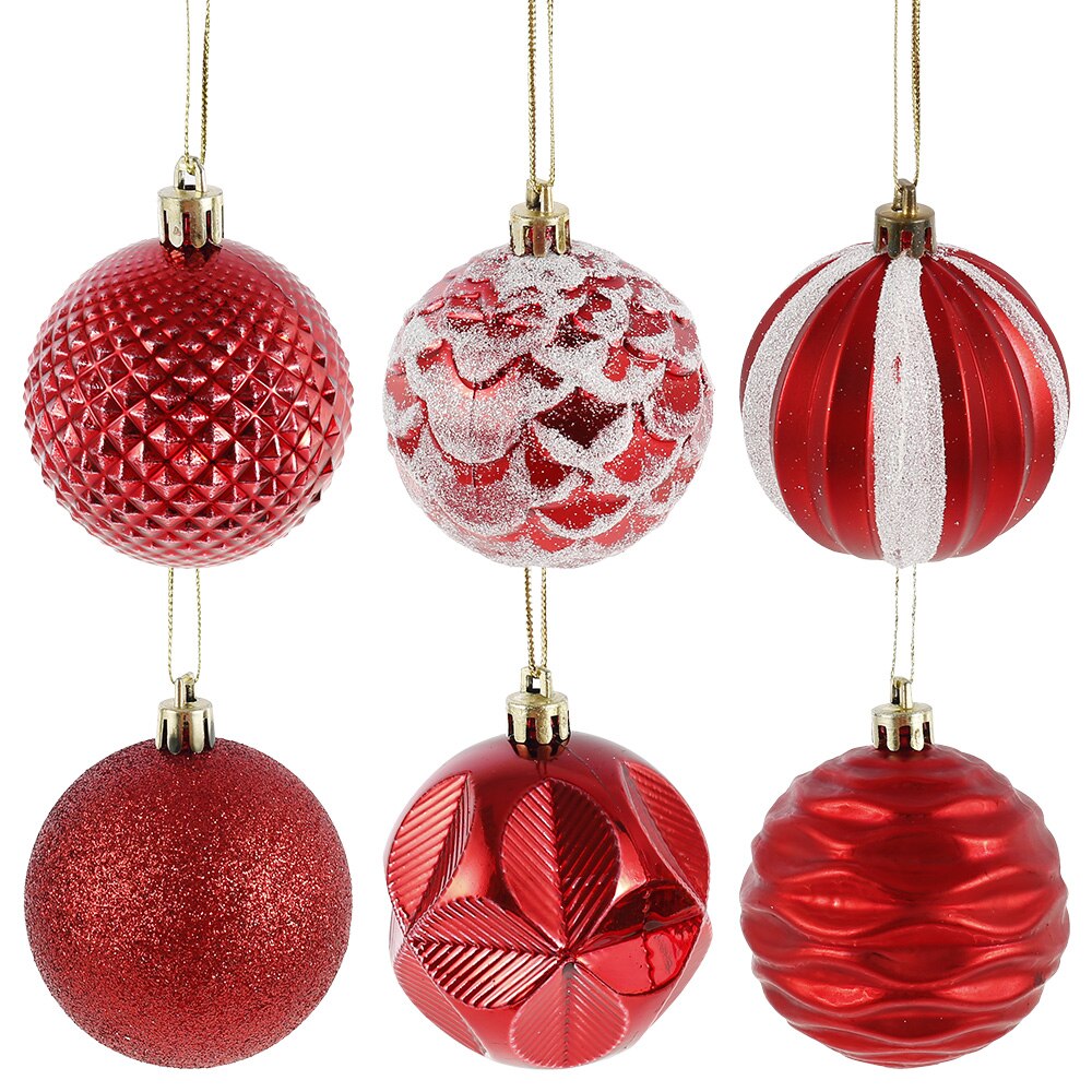 12pcs 6cm Luxury Christmas Tree Ornaments Balls Hanging Xmas Tree Decor Ball for Home Year Party