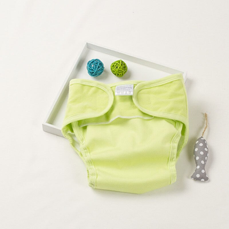 Mærke 1 stk baby bomuldsble bleerjusterbart tøj bukser vaskbar slik farve baby klud ble: Grøn