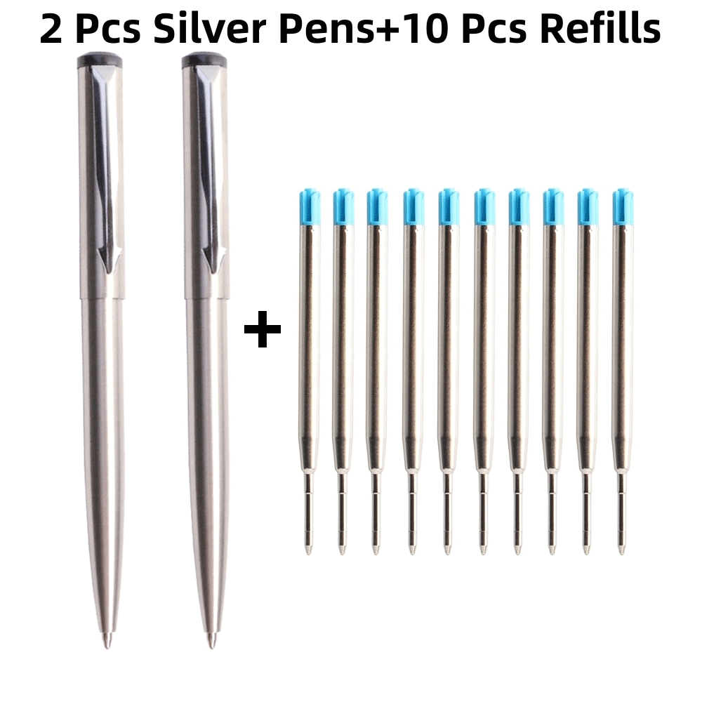 Metal Ballpoint Pen Press Style Commercial Pens For School Office Stationery Supplies Core Automatic Ball Pen: green / black