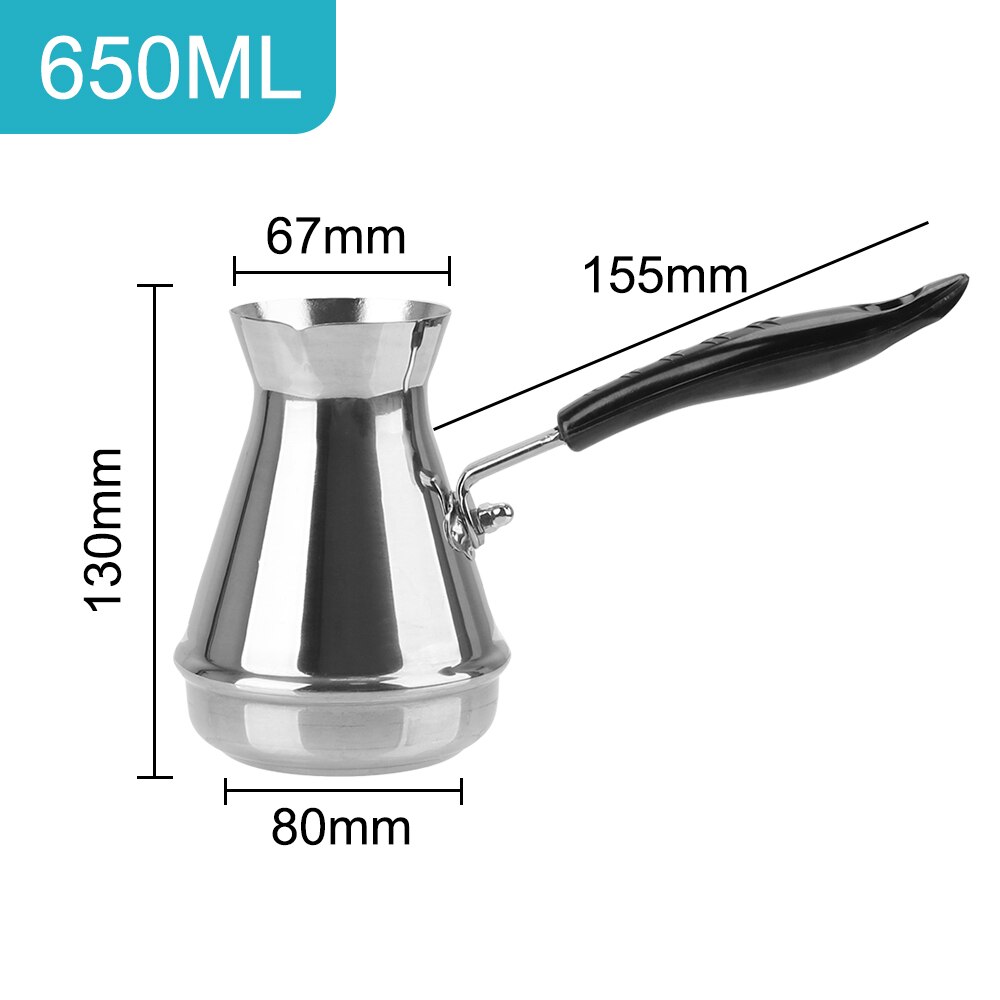 Café turco olla de acero inoxidable utensilios para café Europea mango largo maceta Moka derretir mantequilla olla cocina herramientas