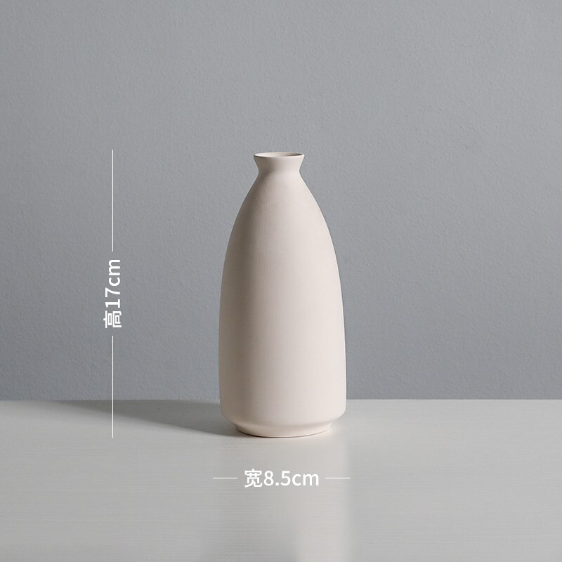 Nordisk dekorasjon hjem vanlig keramikk vase hvit vase minimalistisk dekorasjon mini keramikk vase stue dekorasjon tilbehør: L